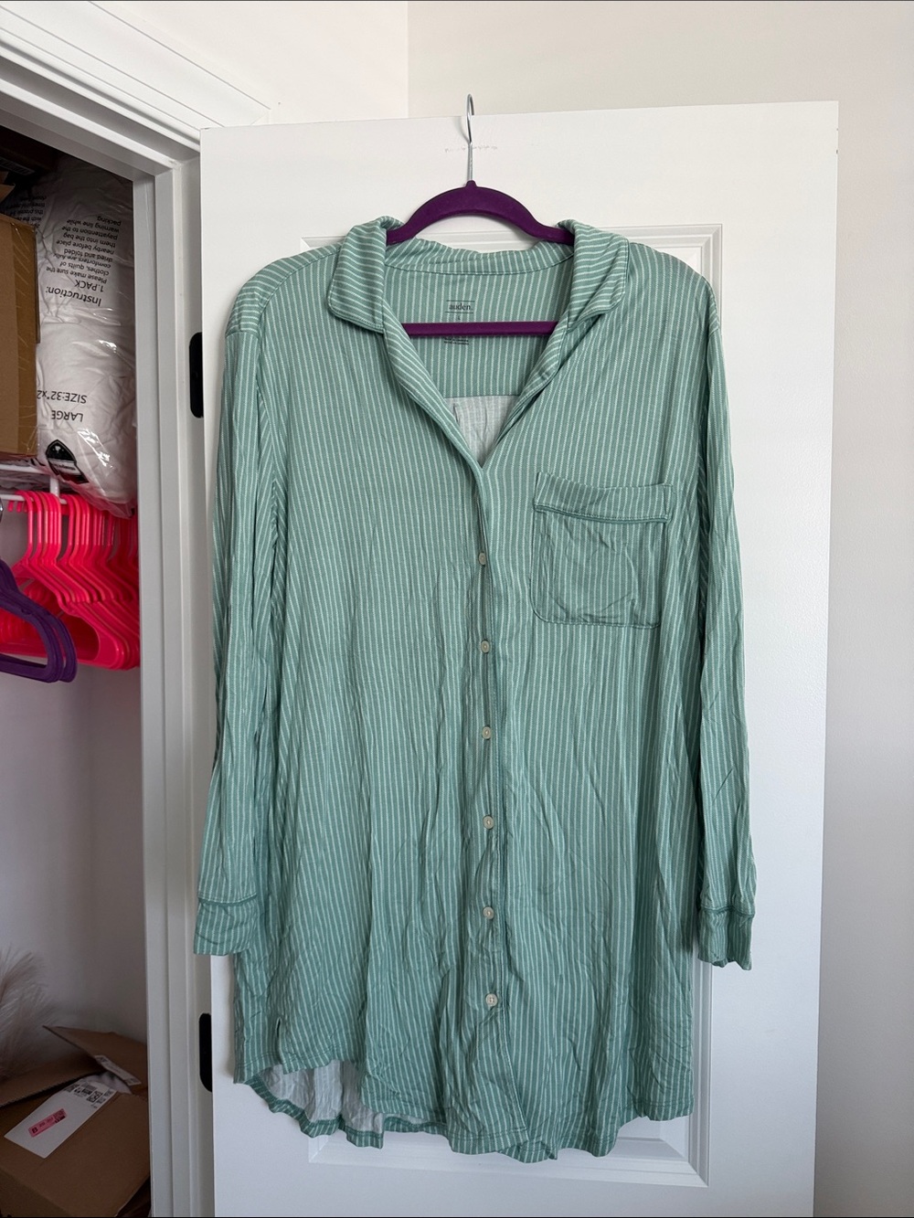 Auden Green Striped Sleep Dress